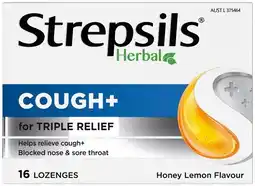 Discount Drug Stores Strepsils Herbal Cough+ Honey Lemon Flavour 16 Lozenges offer