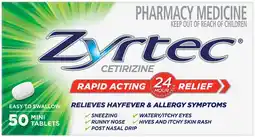 Discount Drug Stores Zyrtec Hayfever & Allergy Relief 50 Mini Tablets offer