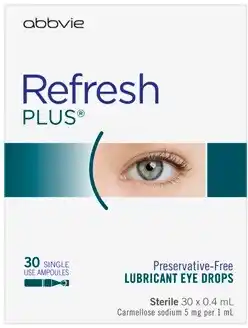 Discount Drug Stores Refresh Plus Lubricant Eye Drops 30 x 0.4mL offer