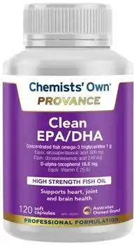 Discount Drug Stores Chemists’ Own Provance Clean EPA/DHA High Strength Fish Oil 120 Capsules offer