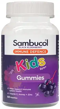 Discount Drug Stores Sambucol Immune Defence Kids 2yrs+ Gummies 50 Pastilles offer