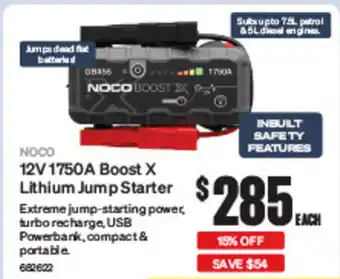 SuperCheap Auto NOCO 12V 1750A Boost X Lithium Jump Starter offer