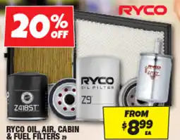 Autobarn Ryco oil, air, cabin & fuel filters offer