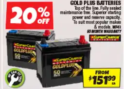 Autobarn Gold plus batteries offer