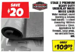 Autobarn Stage 2 premium heavy duty underlay mass noise liner offer