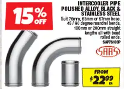 Autobarn Intercooler pipe poushed alloy, black & stainless steel offer
