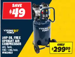 Autobarn 2hp oil free upright air compressor offer