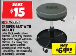 Autobarn CREEPER SEAT WITH GAS LIFT offer