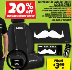 Autobarn Movember car interior accessories offer