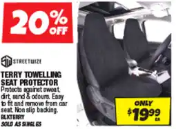 Autobarn Terry towelling seat protector offer