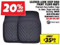 Autobarn Leather-look deep dish front floor mats offer