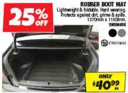 Autobarn Rubber boot mat offer