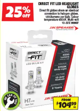 Autobarn Direct fit led headlight globes offer
