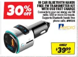 Autobarn In car bluetooth hands free fm transmitter kit with usb fast charge offer