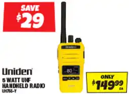 Autobarn Uniden 5 watt uhf handheld radio uh755-y offer