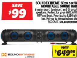 Autobarn Soundextreme se26 500w mountable sound bar offer