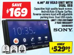 Autobarn 6.95" av head unit with dual usb offer