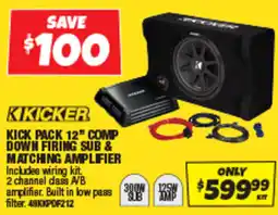 Autobarn Kick pack 12" comp down firing sub & matching amplifier offer