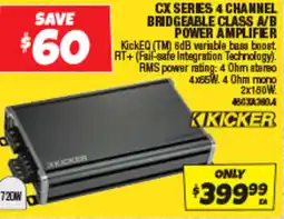 Autobarn Cx series 4 channel bridgeable class a/b power amplifer offer