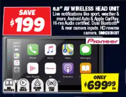 Autobarn 6.8" av wireless head unit offer