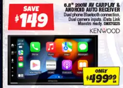 Autobarn 6.8" 200w av carplay & android auto receiver offer