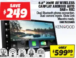 Autobarn 6.8" 200w av wireless carplay android auto dab+ rec offer