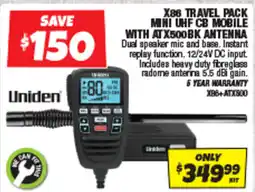 Autobarn X86 travel pack mini uhf cb mobile with atx500bk antenna offer