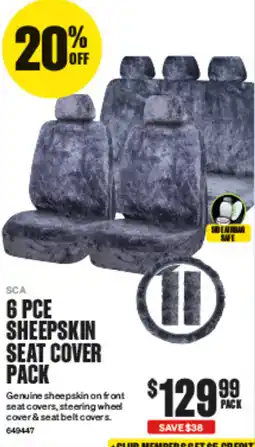 SuperCheap Auto SCA 6 PCE SHEEPSKIN SEAT COVER PACK offer