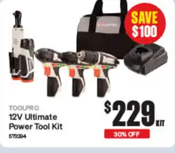 SuperCheap Auto TOOLPRO 12V Ultimate Power Tool Kit offer