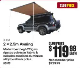 SuperCheap Auto XTM 2 x 2.5m Awning offer
