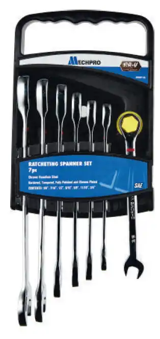 Repco Mechpro blue 7 pc ratcheting spanner set - af offer