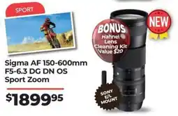 Teds Cameras Sigma AF 150-600mm F5-6.3 DG DN OS Sport Zoom offer