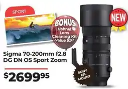 Teds Cameras Sigma 70-200mm f2.8 DG DN OS Sport Zoom offer