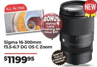 Teds Cameras Sigma 16-300mm f3.5-6.7 DG OS C Zoom offer