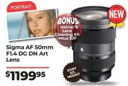 Teds Cameras Sigma AF 50mm F1.4 DG DN Art Lens offer