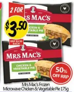 NQR Mrs Mac's Frozen Microwave Chicken & Vegetable Pie offer