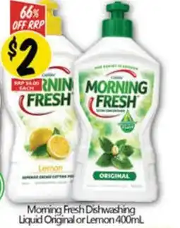 NQR Moming Fresh Dishwashing Liquid Original or Lemon offer