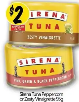 NQR Sirena Tuna Peppercom or Zesty Vinaigrette offer