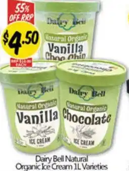 NQR Dairy Bell Natural Organic Ice Cream offer
