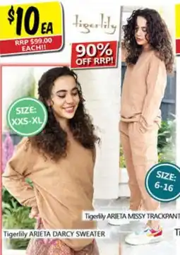 NQR Tigerlily arieta missy trackpants tigerlily arieta darcy sweater offer