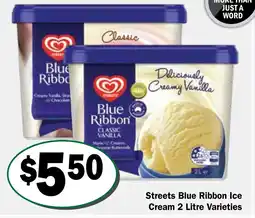 Friendly Grocer Streets Blue Ribbon Ice Cream offer