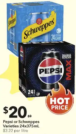 Ritchies Pepsi or Schweppes offer