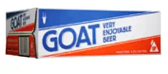 First Choice Liquor Mountain goat goat lager can 375ml offer