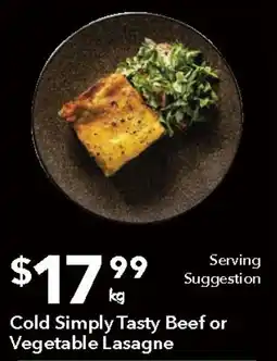 Ritchies Cold Simply Tasty Beef or Vegetable Lasagne offer