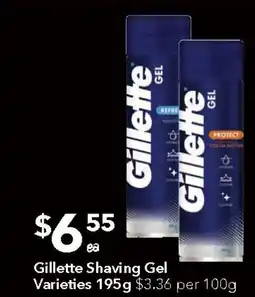 Ritchies Gillette Shaving Gel Varieties offer