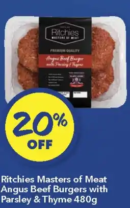Ritchies Ritchies Masters of Meat Angus Beef Burgers with Parsley & Thyme offer