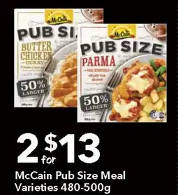 Ritchies McCain Pub Size Meal offer