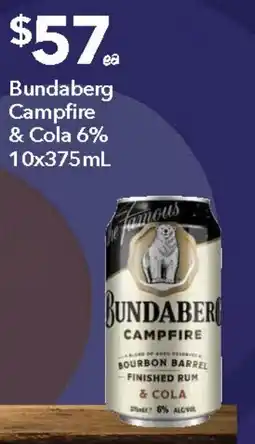 Ritchies Bundaberg Campfire & Cola 6% offer