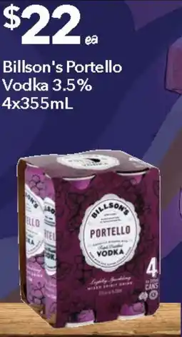 Ritchies Billson's Portello Vodka 3.5% offer
