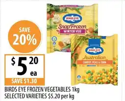 Supabarn Birds eye frozen vegetables offer